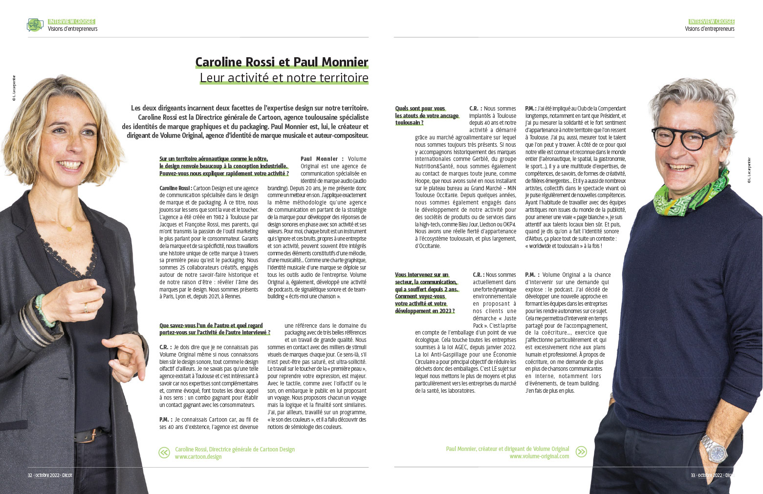 Interview croisée Caroline Rossi (Cartoon Design) et Paul Monnier (Volume Original)